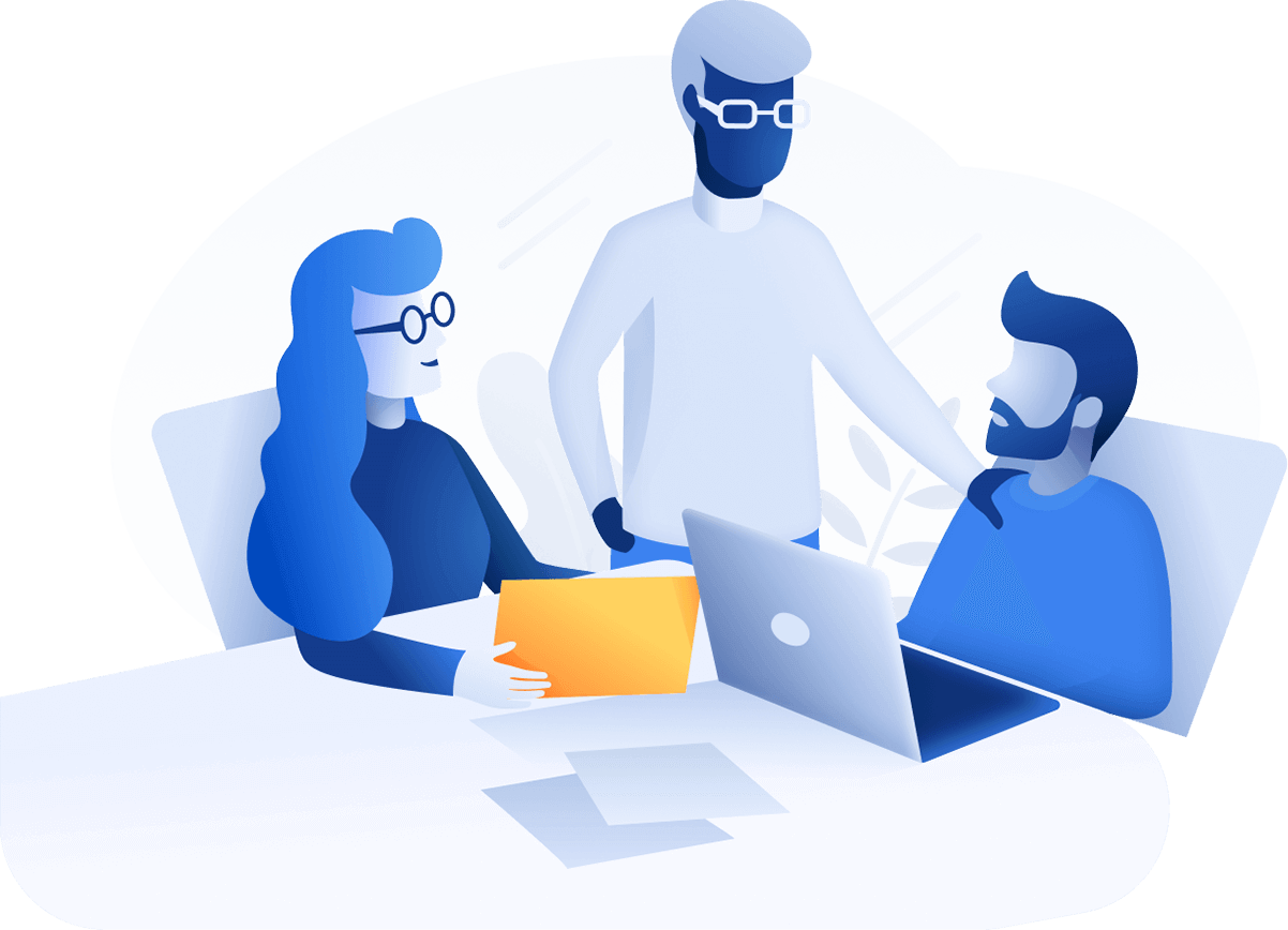 Equipo de trabajo colaborando